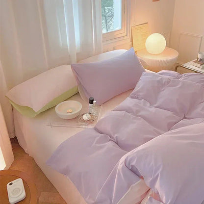 DecorBites™ Cotton Queen Bedding Set: Duvet Cover, Sheets, Quilt Cover, Pillow Covers -Soft & Comfortable