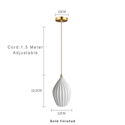DecorBites™ Elegance Ribbed Ceramic Pendant Lights for Dining Island, Living Room