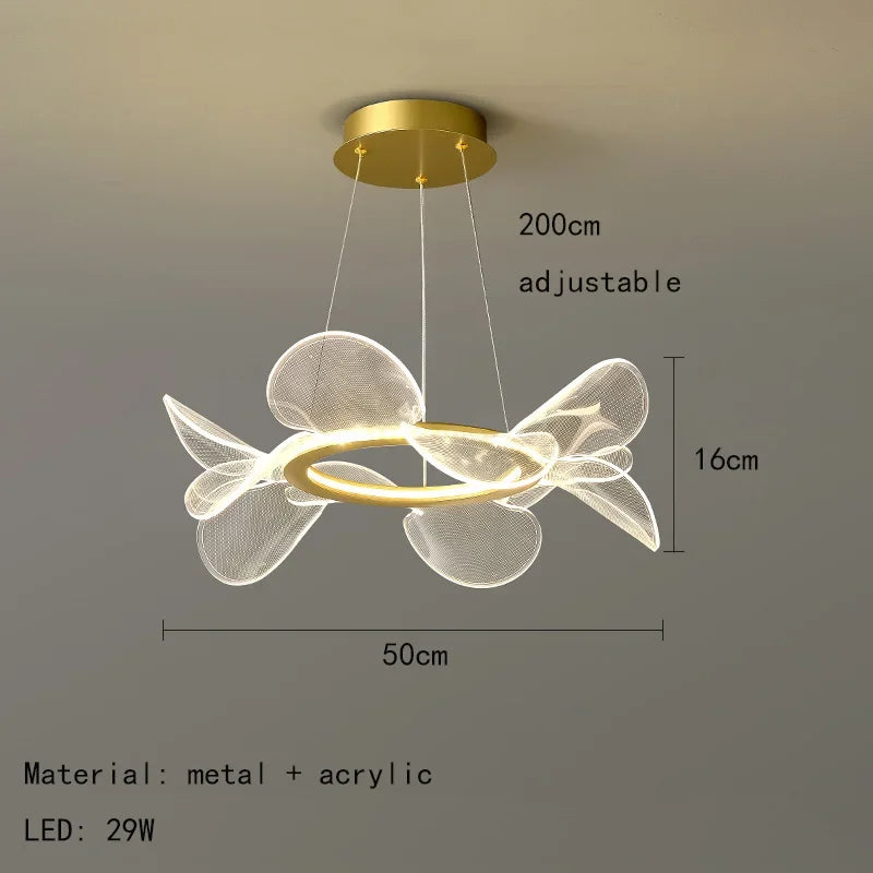 DecorBites™ LED Flower Chandelier: Luxury Acrylic Pendant Lamp for Modern Living, Bedroom, Kitchen, Dining Room