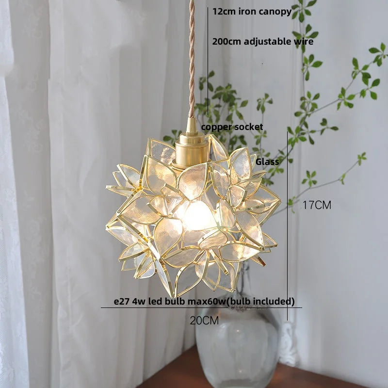 DecorBites™ Glass Copper LED Pendant & Luxury Hanging Light Fixture