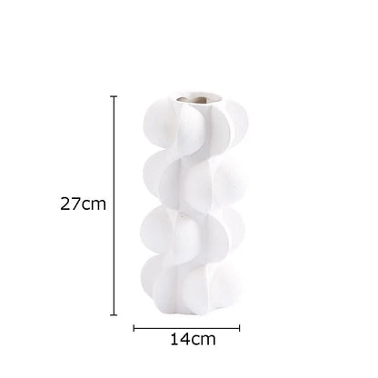 DecorBites™ Geometric Spiral Resin Vase - Black and White Flower Vase for Home Decor