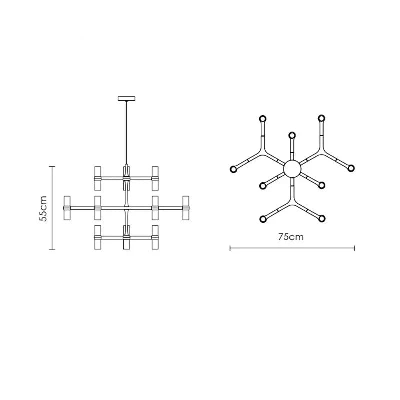 DecorBites™ Crown Major Chandelier G9 Luxury Foyer Chandelier, White Gold, Chrome Metal