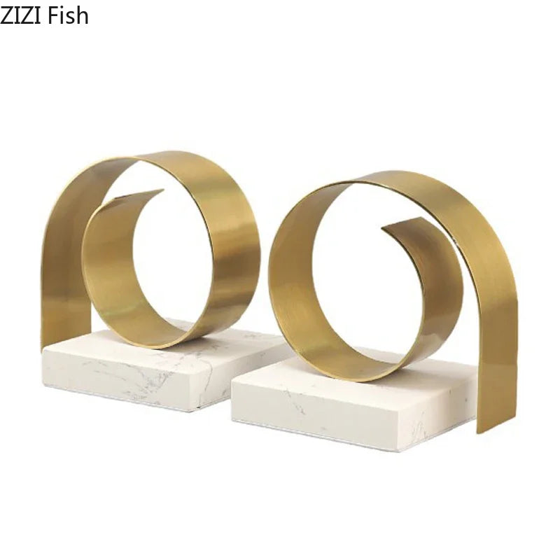 Gold Marble Bookend Set