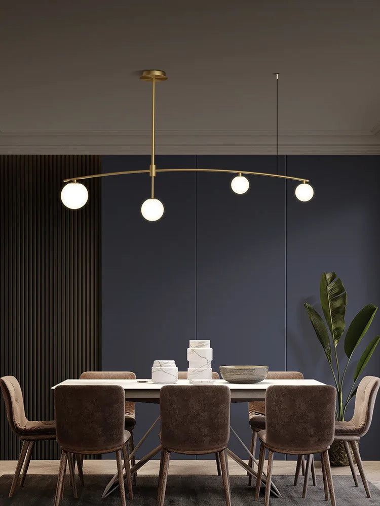 DecorBites™ Glass Ball Pendant Chandelier: Stylish LED Hanging Lights for Dining Room, Kitchen, & Bar.
