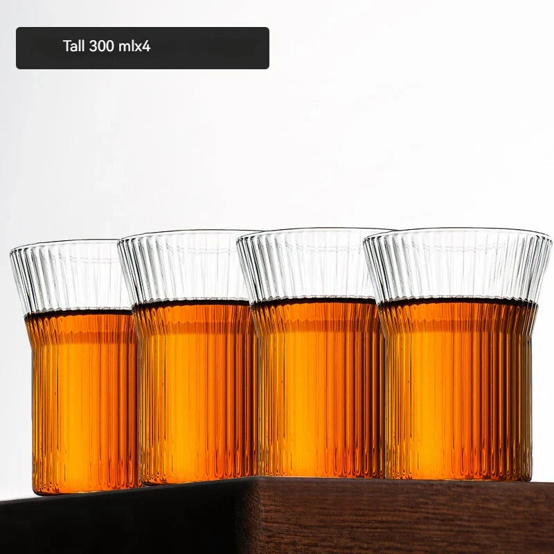 Glass Walnut Tea Cup Set 300ml Set Of 6