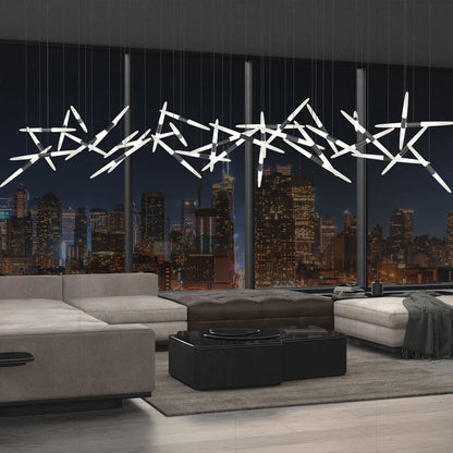 Modern Black Multi-Light Stairwell Pendant Light