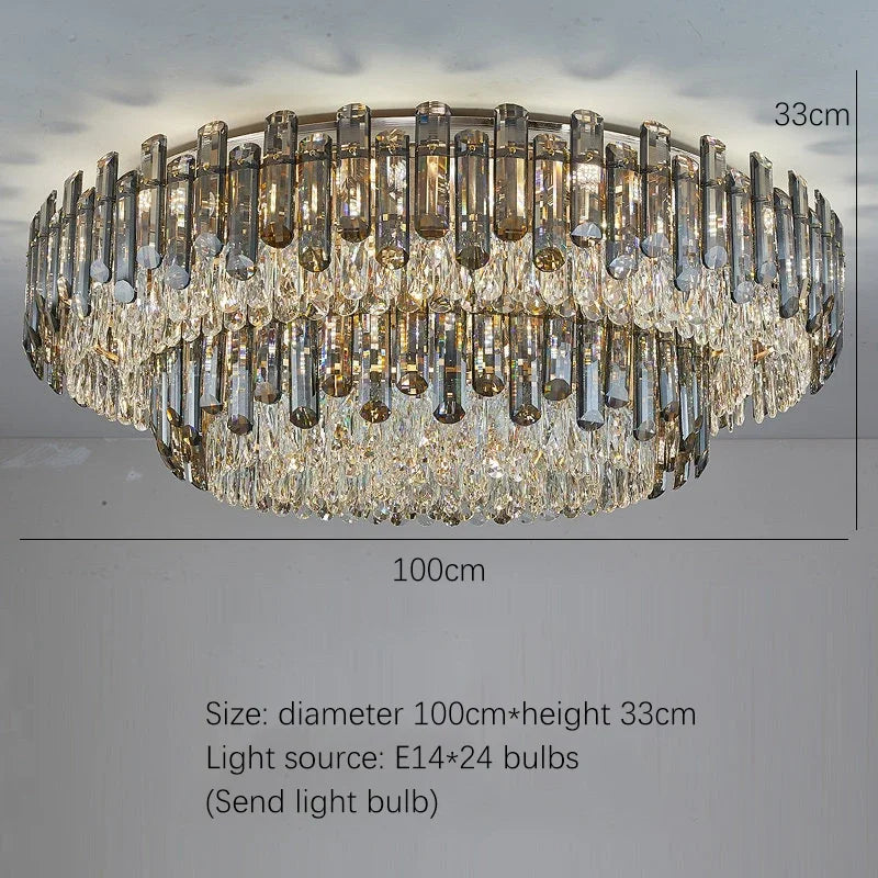 Gold Crystal Chandelier 6pcs Ceiling Design