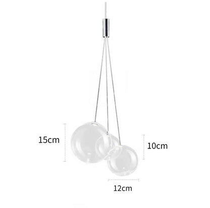 DecorBites™ Glass Ball Pendant Lamp: Modern Kitchen Dining Room Hanging Light.