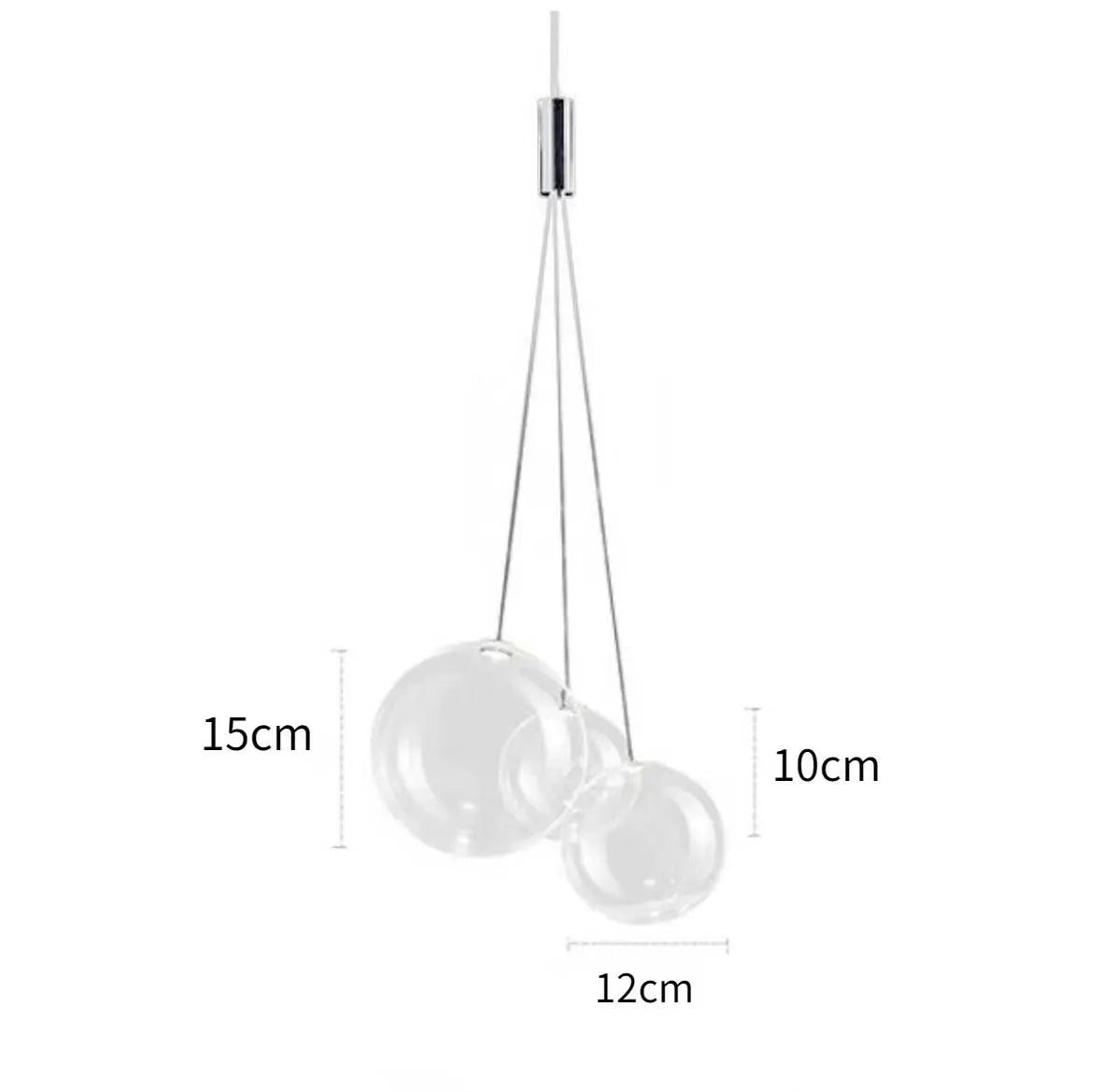 DecorBites™ Glass Ball Pendant Lamp - Modern Chrome Chandelier for Home Dining Bedroom Decor