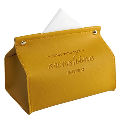 DecorBites™ Leather Tissue Box Holder - Nordic Style Decor Storage Case