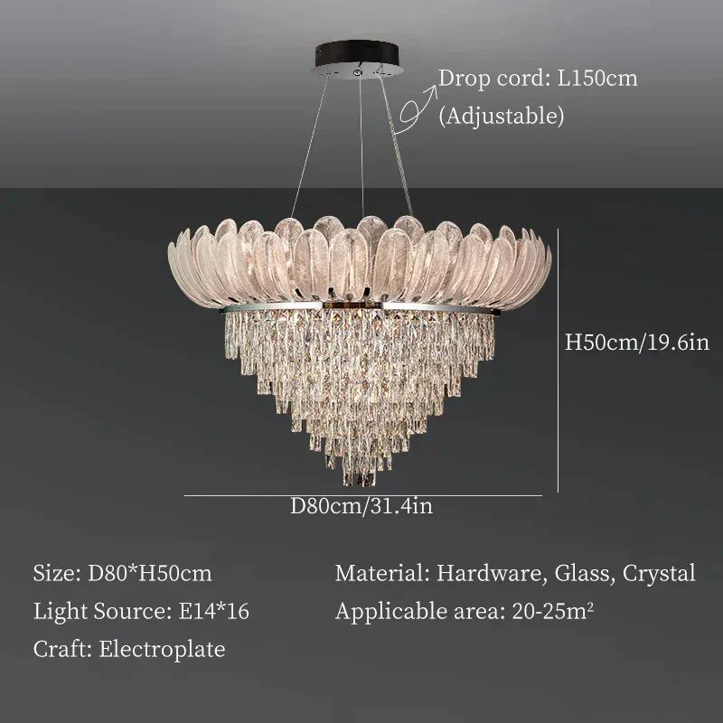 DecorBites™ Crystal Crown Chandelier: Luxe Ceiling Light for Home, Shop & Lobby
