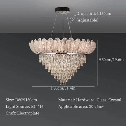 DecorBites™ Crystal Crown Chandelier: Luxe Ceiling Light for Home, Shop & Lobby