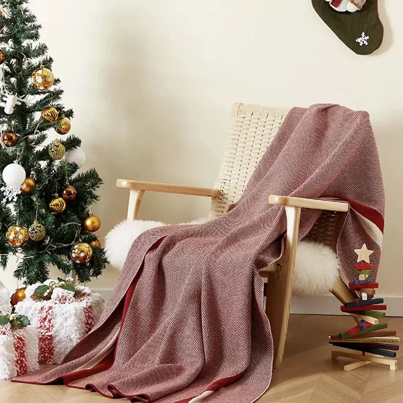 DecorBites™ Cozy Striped Knit Blanket for All Seasons