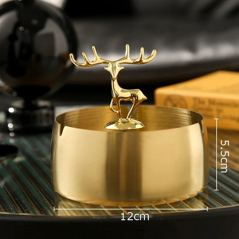 Gold Deer Steel Ashtray
