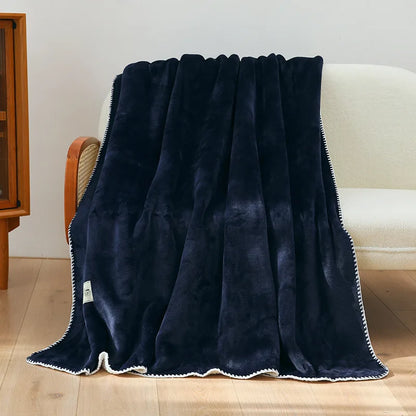 DecorBites™ Double-Layer Warm Blanket: Flannel & Lamb Wool Sofa Blanket