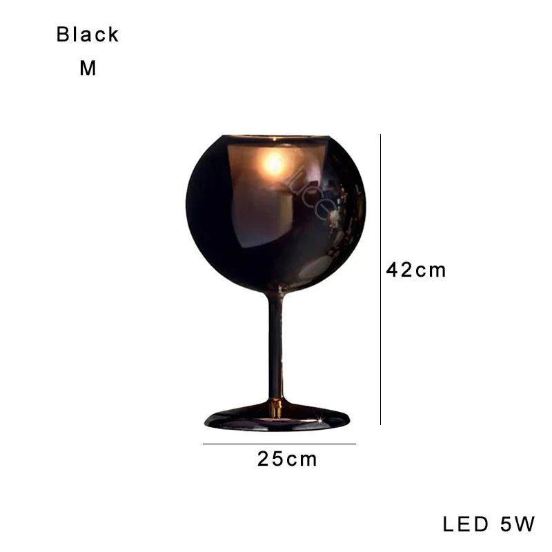 Gold Chrome Glass Table Lamp