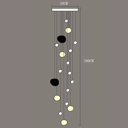 Modern Acrylic Staircase Multi-Light Pendant Chandelier