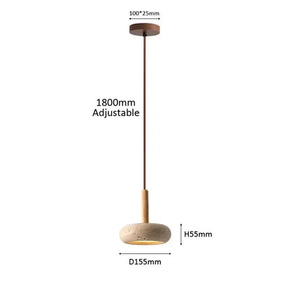 Wabi-Sabi Yellow Travertine Stone Pendant Light