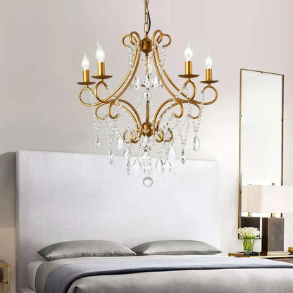 DecorBites™ Iron Crystal Chandelier: Modern Industrial Luxury for Home Lighting