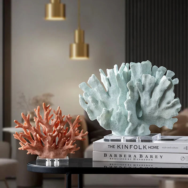 DecorBites™ Coral Resin Sculpture: Colorful Crystal Ornaments for Home Decor