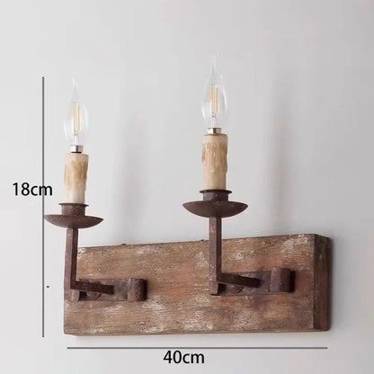 DecorBites™ Country Retro Solid Wood Wall Light for Bedroom & Living Room