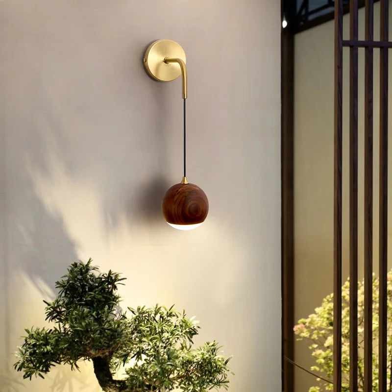 DecorBites™ Adjustable Walnut Wood LED Wall Sconce | Nordic Bedroom Lamparas with Acrylic | Simple Aisle Décor