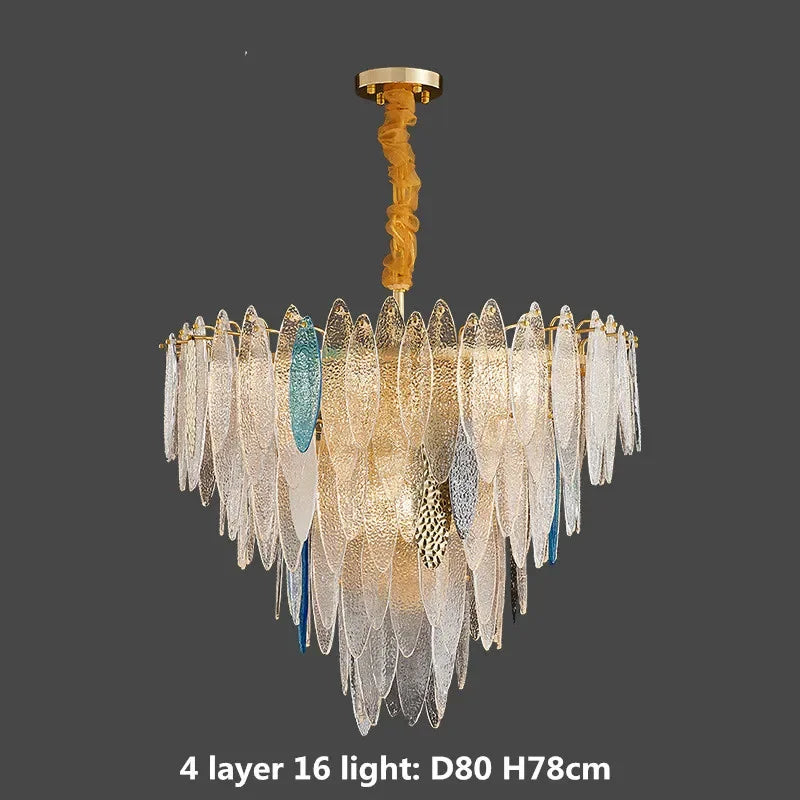 DecorBites™ Gold Metal Chain LED Pendant Lights for Modern Luxury Living Room