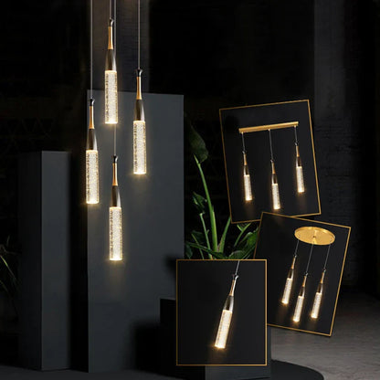 DecorBites™ Crystal Chandelier: Modern Luxury Spiral Staircase Living Room & Bedroom Lighting