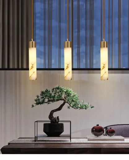 DecorBites™ Copper LED Pendant Light: Modern Marble Single Head for Bedroom, Restaurant, and Corridor