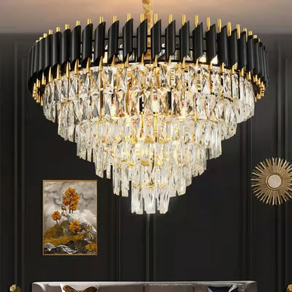 DecorBites™ Crystal LED Pendant Chandelier, Luxury Black Lighting for Bedroom, Living, Dining Room