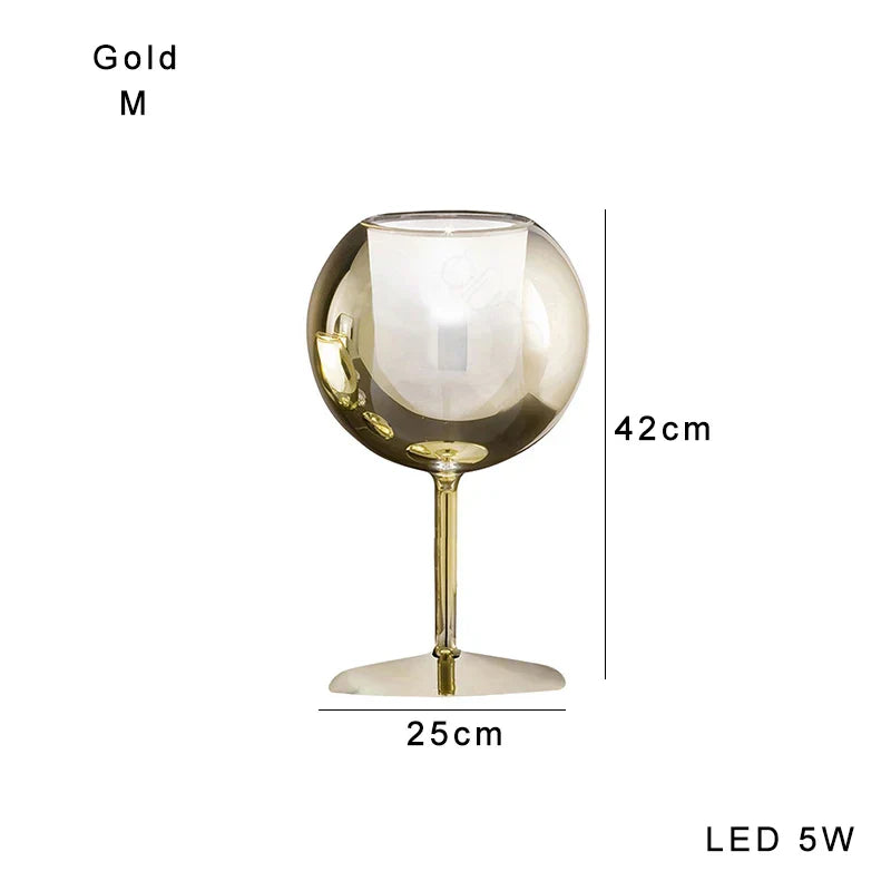 Gold Chrome Glass Table Lamp