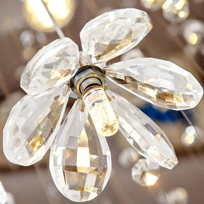 DecorBites™ Crystal Hanging Chandelier Indoor Lighting Fixture for Staircase Room Decor