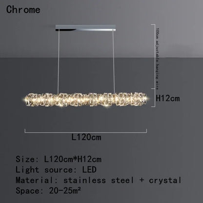 DecorBites™ Crystal LED Pendant Ceiling Chandelier for Kitchen Island, Dining Room & Living Room