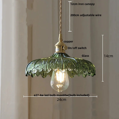 DecorBites™ Glass LED Pendant Lamp with Wood Handle - Modern Nordic Hanging Light