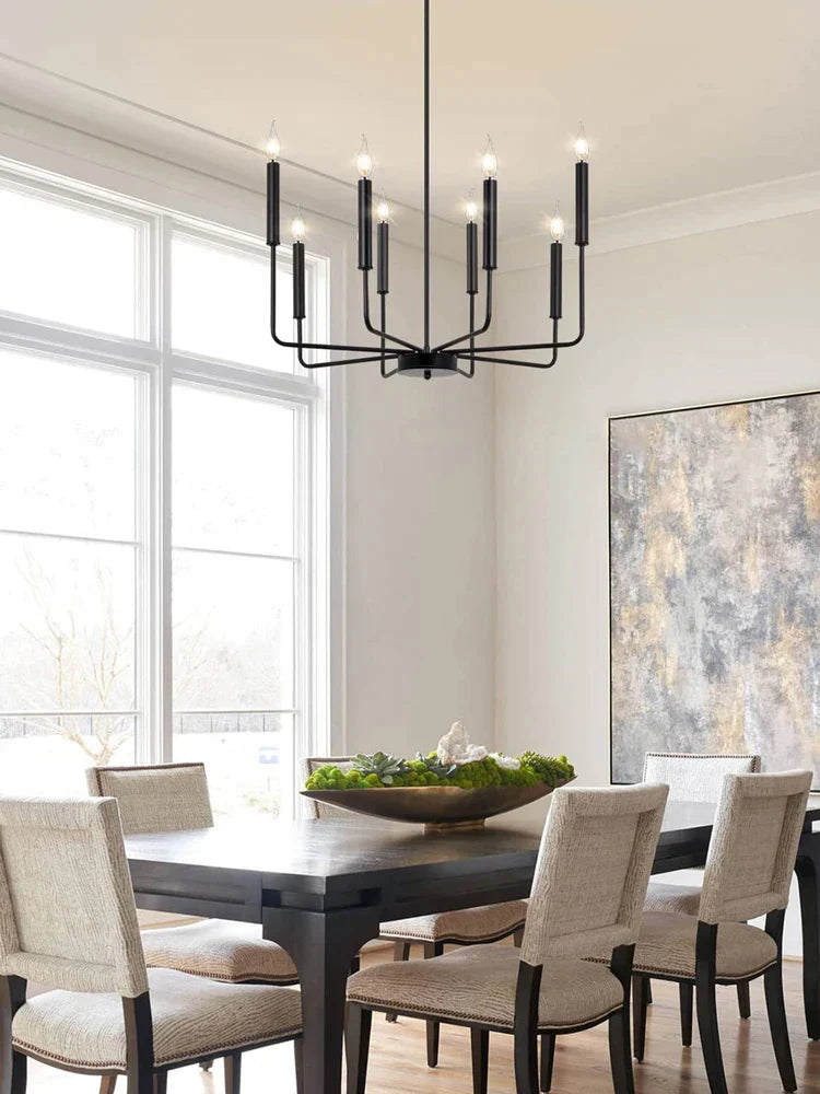 Black Eight-Light Chandelier