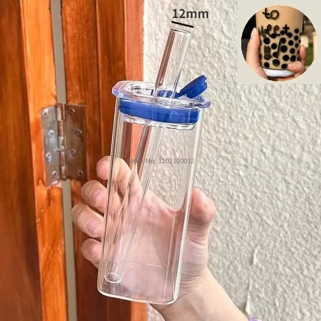 Glass Lid Straw Cup