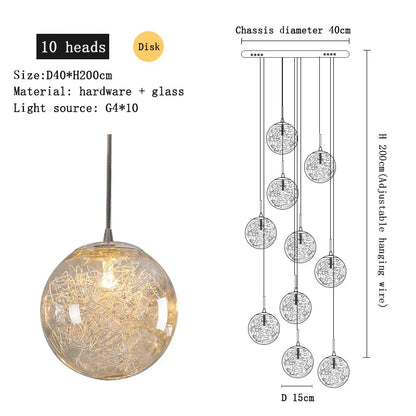 DecorBites™ Crystal Ceiling Chandelier for Modern Loft Living Room, Home, Hotel, Kitchen, Bedroom Lighting