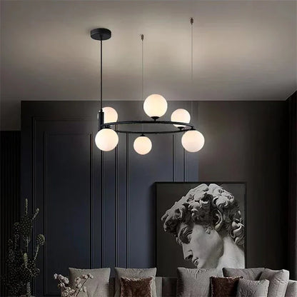 DecorBites™ Glass Ball Pendant Chandelier, Adjustable Height, Modern Nordic Design
