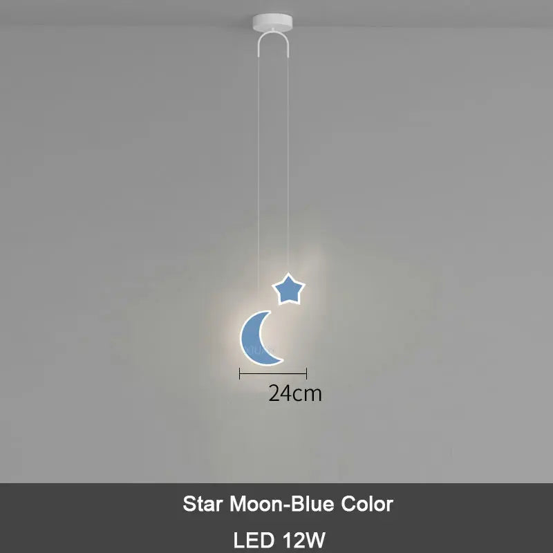 DecorBites™ Kids Star Cloud Moon Pendant Lamp with Remote Control Dimming
