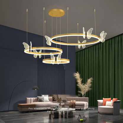 DecorBites™ LED Butterfly Chandelier Pendant Light for Modern Living Room