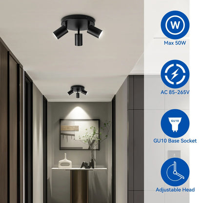 DecorBites™ GU10 LED Ceiling Light: Modern Adjustable Spotlights Chandelier for Dining Rooms