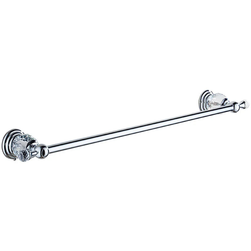DecorBites™ Crystal Chrome Towel Bar - Stainless Steel Bathroom Accessories