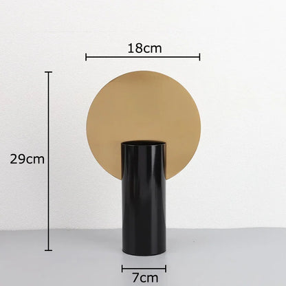 DecorBites™ Geometric Cylinder Vase with Artificial Flowers - Modern Home Decor