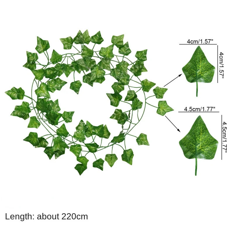 DecorBites™ Ivy Green Fake Leaves Garland Vine Wall Decoration Artificial Plants
