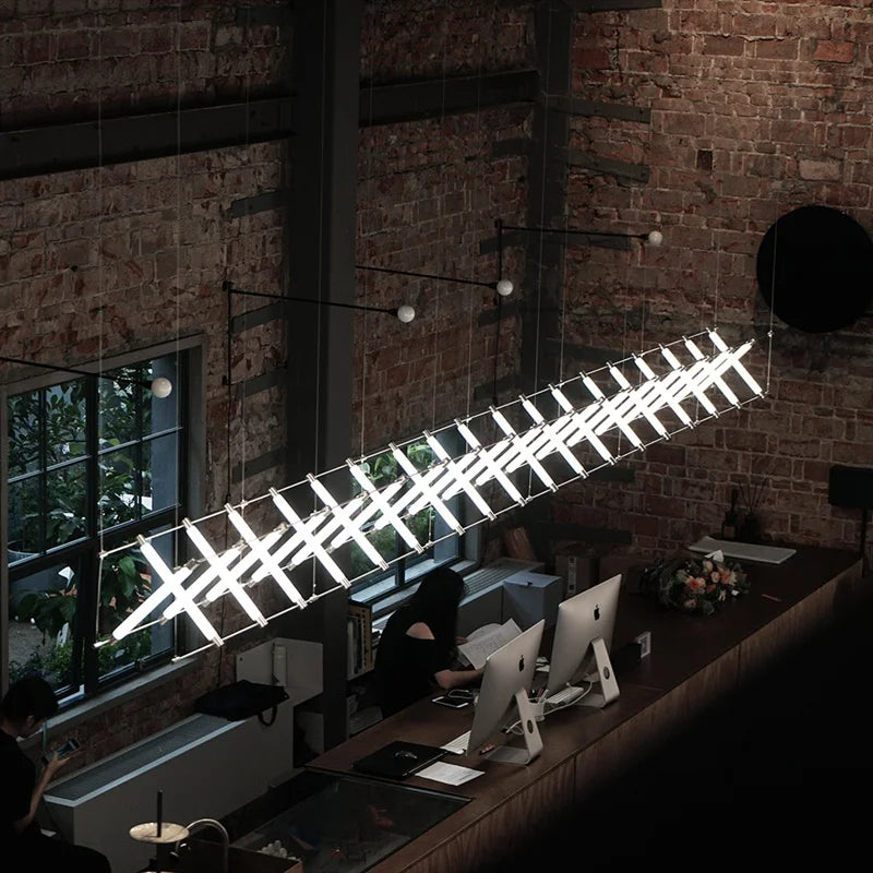 Nordic Industrial Pendant Light 12-Light L200cm