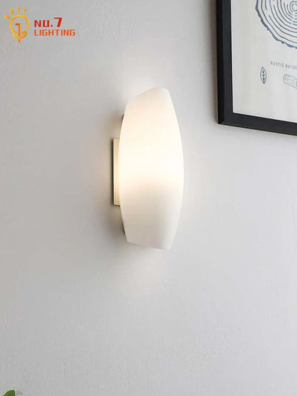 DecorBites™ Cream Glass LED Wall Lamp for Bedroom Living Room Study