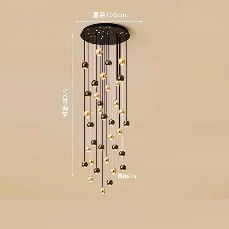 Gold Ball Crystal Chandelier