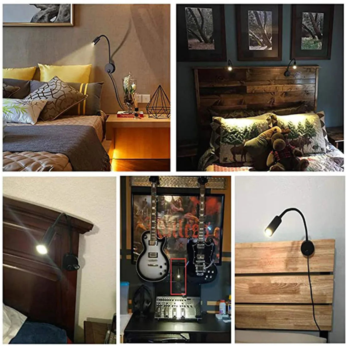 DecorBites™ LED Wall Lamp Set: 2pcs 3W 4000K Plug-in Bedside Sconces for Reading Headboard.