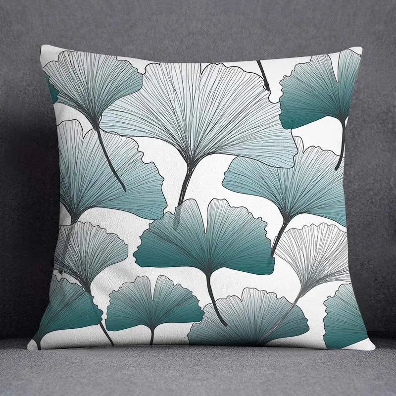 Nordic Leaf Pattern Pillowcase