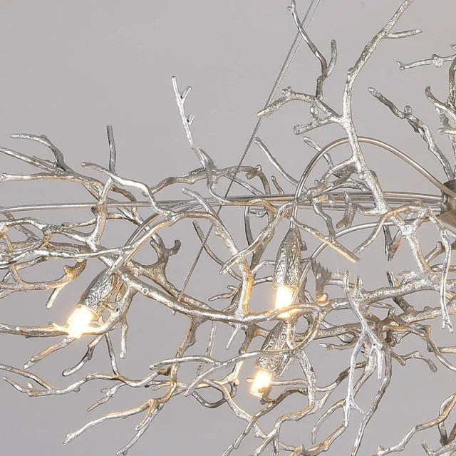 Crystal Copper Branch Chandelier